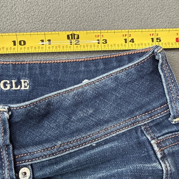 American Eagle Jeans Womens 8 Blue Kick Boot Mid Rise Super Stretch Medium Wash - Picture 7 of 13